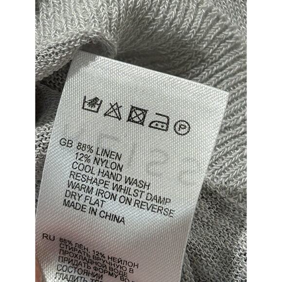 REISS Womens L Linen Blend Lightweight Square Neck Sweater ￼ - Picture 6 of 7